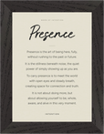 Presence Word of Intention Framed print 13x18 cm / 5x7″ Black frame Linen paper
