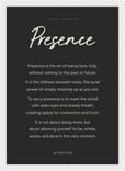 Presence Word of Intention Framed print 21x29.7 cm / 8x12" White frame Carbon paper