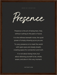 Presence Word of Intention Framed print 30x40 cm / 12x16″ Dark wood frame Carbon paper