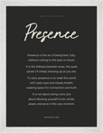 Presence Word of Intention Framed print 30x40 cm / 12x16″ White frame Carbon paper