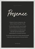 Presence Word of Intention Framed print 50x70 cm / 20x28″ White frame Carbon paper