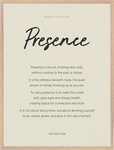 Presence Word of Intention Framed print 60x80 cm / 24x32″ Wood frame Linen paper