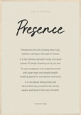 Presence Word of Intention Framed print 70x100 cm / 28x40″ Wood frame Linen paper