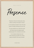 Presence Word of Intention Framed print A1 (59.4 x 84.1  cm) Wood frame Linen paper