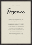Presence Word of Intention Framed print A2 (42 x 59.4  cm) Black frame Linen paper