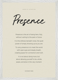Presence Word of Intention Framed print A2 (42 x 59.4  cm) White frame Linen paper