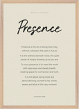 Presence Word of Intention Framed print A2 (42 x 59.4  cm) Wood frame Linen paper