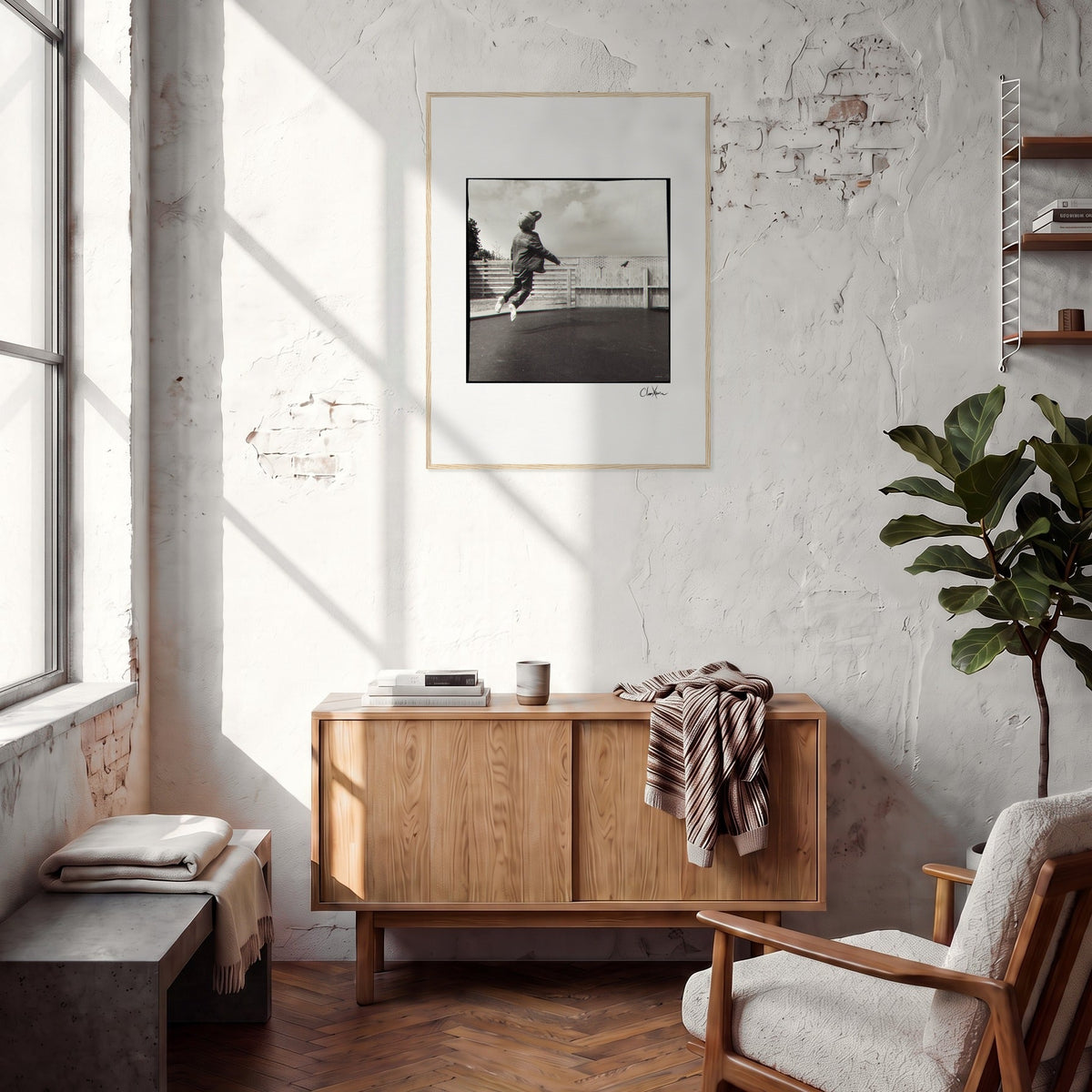 Ready to Fly Framed print 60x80 cm / 24x32″ Wood frame in interior