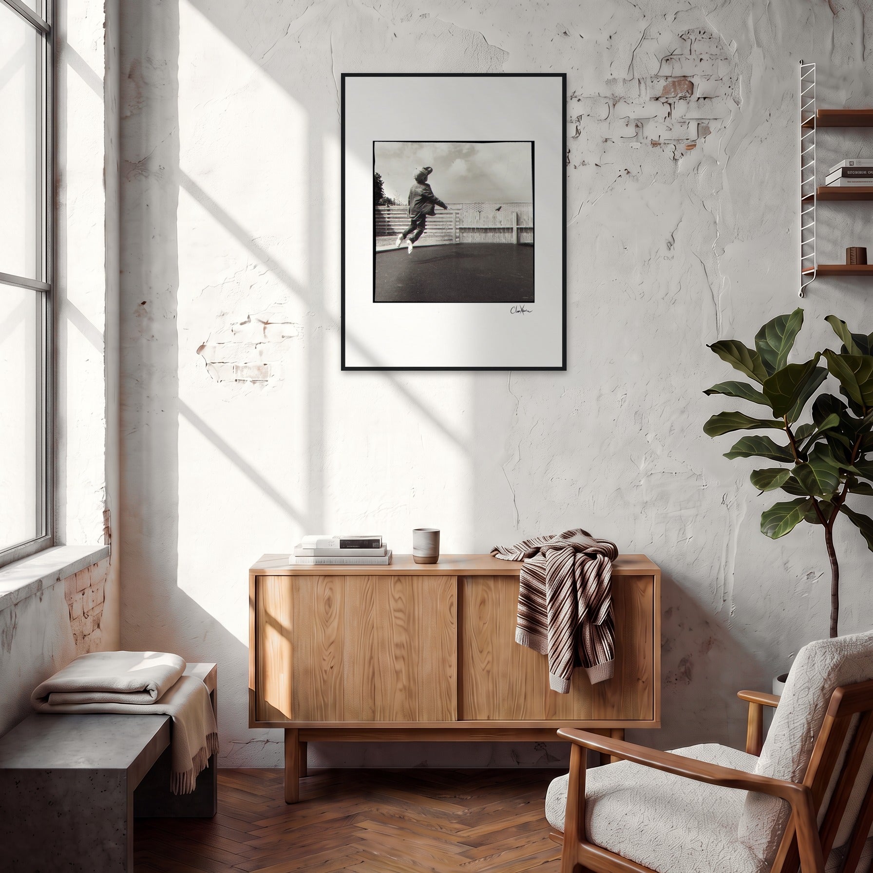 Ready to Fly Framed print 60x80 cm / 24x32″ Black frame in interior