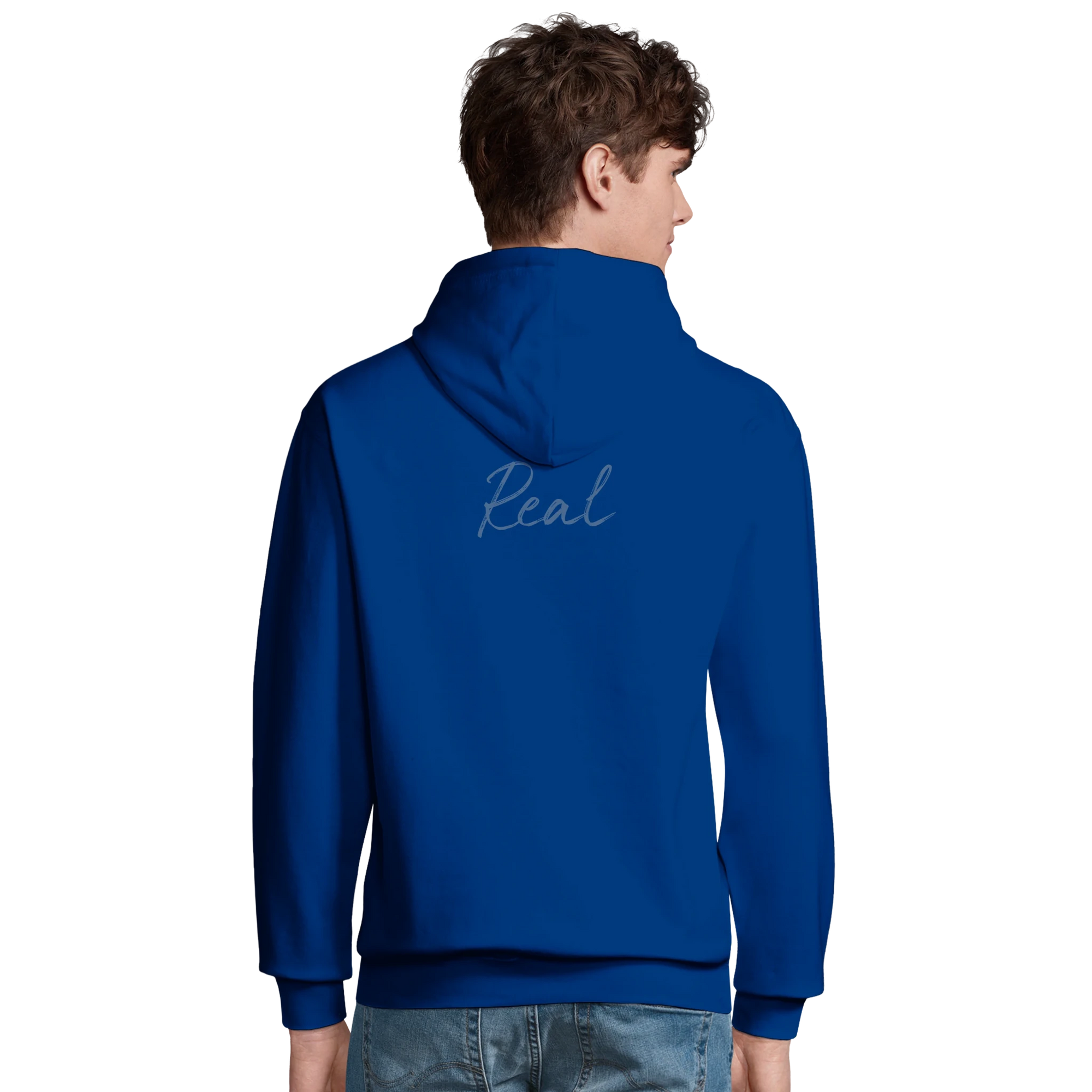 Real - "Around and Around" Hoodie Royal Blue XS 4