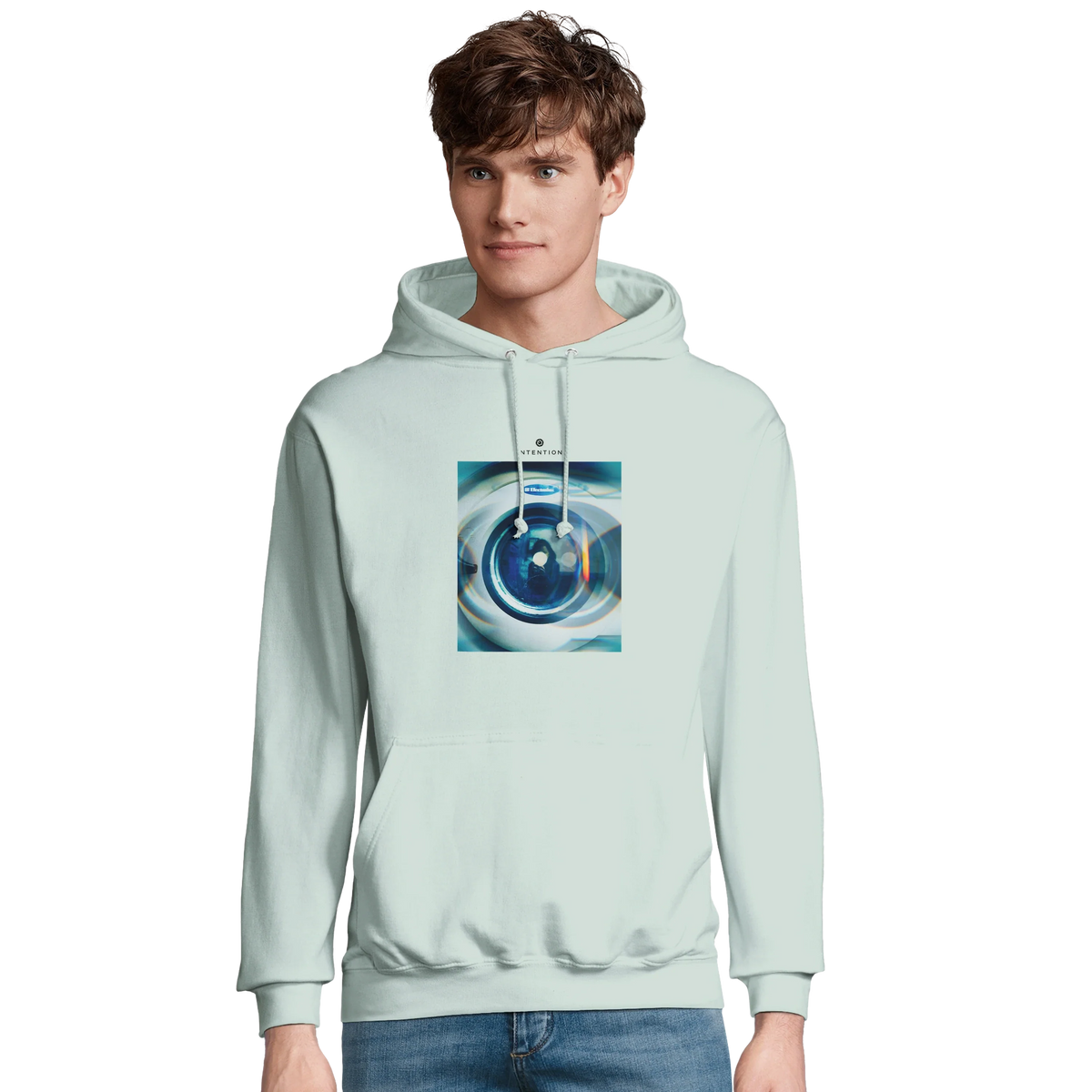Real - "Around and Around" Hoodie creamy green 3