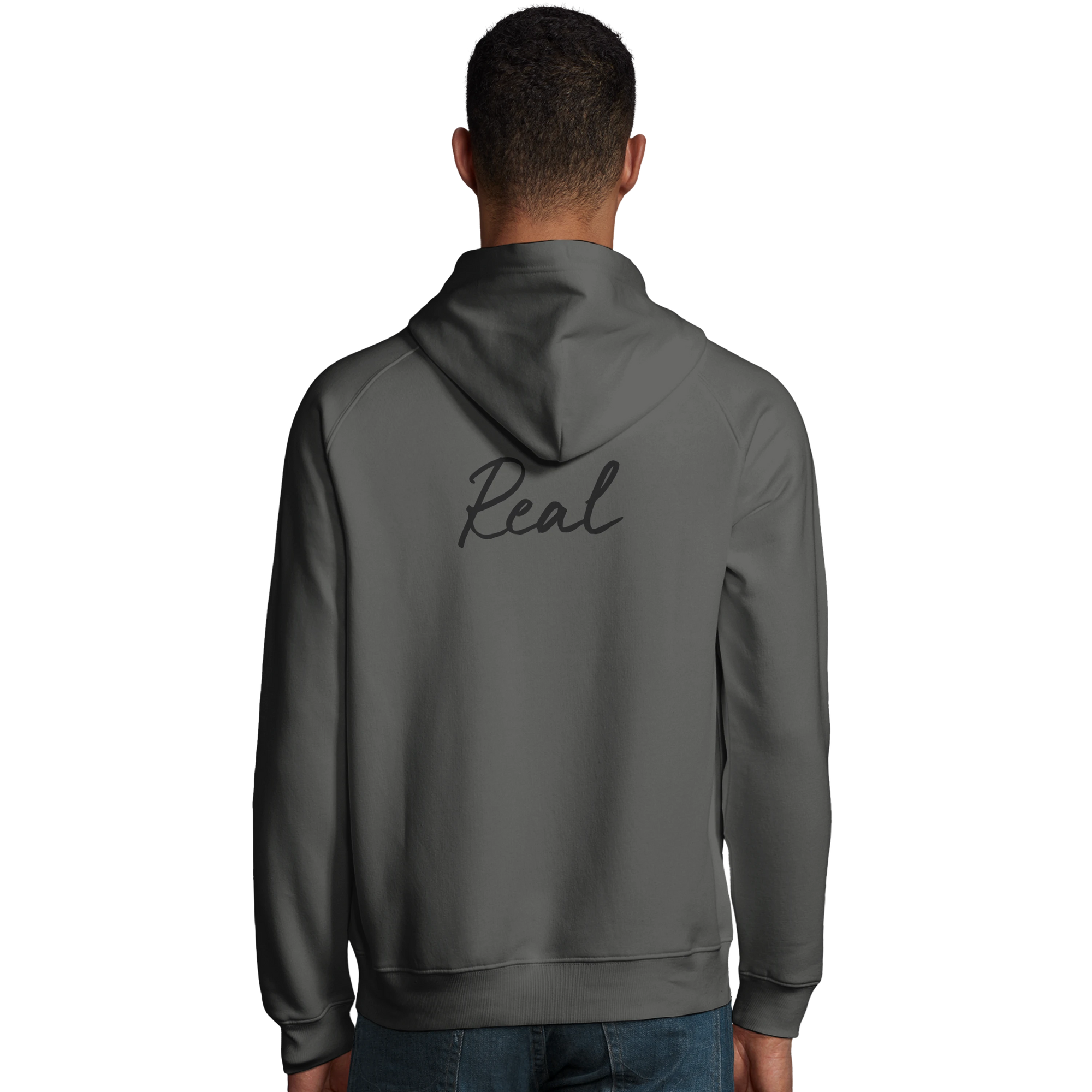 Real - "Around and Around" Hoodie charcoal melange 4