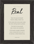Real Word of Intention Framed print 13x18 cm / 5x7″ Black frame Linen paper