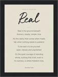 Real Word of Intention Framed print 13x18 cm / 5x7″ Black frame Linen paper