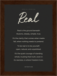Real Word of Intention Framed print 13x18 cm / 5x7″ Dark wood frame Carbon paper