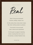 Real Word of Intention Framed print 21x29.7 cm / 8x12" Dark wood frame Linen paper