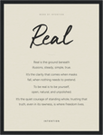 Real Word of Intention Framed print 30x40 cm / 12x16″ Black frame Linen paper