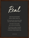 Real Word of Intention Framed print 30x40 cm / 12x16″ Dark wood frame Carbon paper
