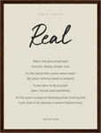 Real Word of Intention Framed print 30x40 cm / 12x16″ Dark wood frame Linen paper