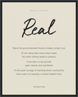 Real Word of Intention Framed print 40x50 cm / 16x20″ Black frame Linen paper
