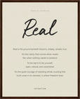 Real Word of Intention Framed print 40x50 cm / 16x20″ Dark wood frame Linen paper