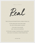 Real Word of Intention Framed print 40x50 cm / 16x20″ White frame Linen paper