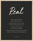 Real Word of Intention Framed print 40x50 cm / 16x20″ Wood frame Carbon paper