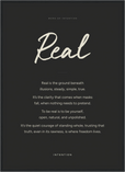 Real Word of Intention Framed print 50x70 cm / 20x28″ Black frame Carbon paper