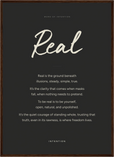 Real Word of Intention Framed print 50x70 cm / 20x28″ Dark wood frame Carbon paper