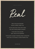 Real Word of Intention Framed print 50x70 cm / 20x28″ Wood frame Carbon paper