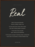 Real Word of Intention Framed print 60x80 cm / 24x32″ Dark wood frame Carbon paper
