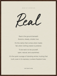 Real Word of Intention Framed print 60x80 cm / 24x32″ Dark wood frame Linen paper