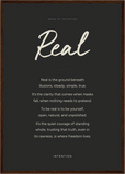 Real Word of Intention Framed print A2 (42 x 59.4  cm) Dark wood frame Carbon paper