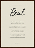 Real Word of Intention Framed print A2 (42 x 59.4  cm) Dark wood frame Linen paper