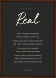Real Word of Intention Framed print A3 (29.7 x 42  cm) Dark wood frame Carbon paper