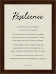 Resilience Word of Intention Framed print 13x18 cm / 5x7″ Dark wood frame Linen paper
