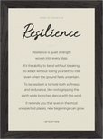 Resilience Word of Intention Framed print 21x29.7 cm / 8x12" Black frame Linen paper