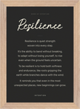 Resilience Word of Intention Framed print 21x29.7 cm / 8x12" Wood frame Carbon paper