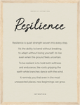 Resilience Word of Intention Framed print 30x40 cm / 12x16″ Wood frame Linen paper