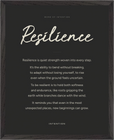 Resilience Word of Intention Framed print 40x50 cm / 16x20″ Black frame Carbon paper