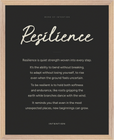 Resilience Word of Intention Framed print 40x50 cm / 16x20″ Wood frame Carbon paper