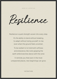 Resilience Word of Intention Framed print A1 (59.4 x 84.1  cm) Black frame Linen paper