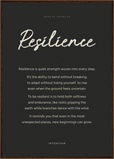 Resilience Word of Intention Framed print A1 (59.4 x 84.1  cm) Dark wood frame Carbon paper