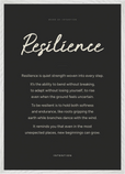 Resilience Word of Intention Framed print A1 (59.4 x 84.1  cm) White frame Carbon paper
