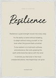 Resilience Word of Intention Framed print A1 (59.4 x 84.1  cm) White frame Linen paper
