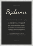 Resilience Word of Intention Framed print A2 (42 x 59.4  cm) White frame Carbon paper
