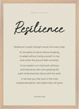 Resilience Word of Intention Framed print A2 (42 x 59.4  cm) Wood frame Linen paper