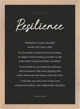 Resilience Word of Intention Framed print A3 (29.7 x 42  cm) Wood frame Carbon paper
