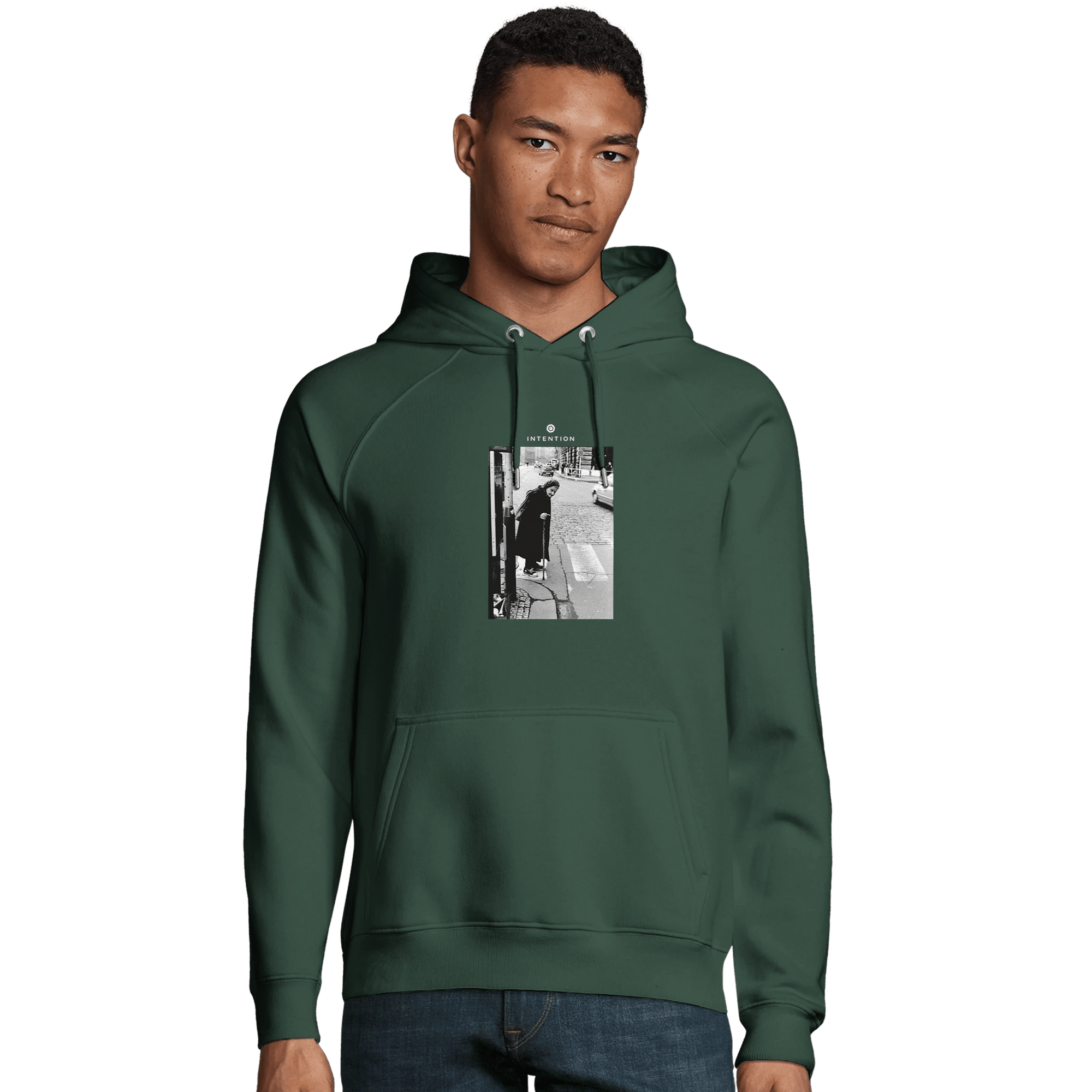 Respect - "Old Star" Hoodie Bottle Green XS 3