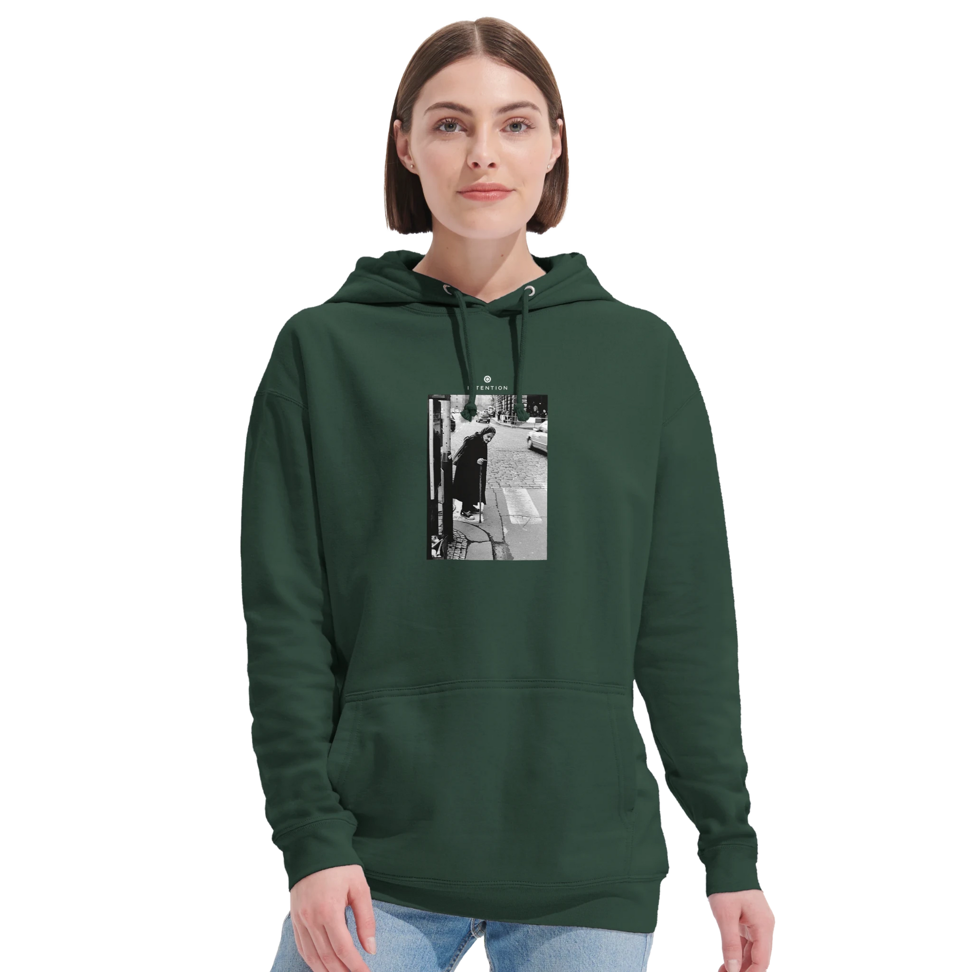 Respect - "Old Star" Hoodie Bottle Green XS 5